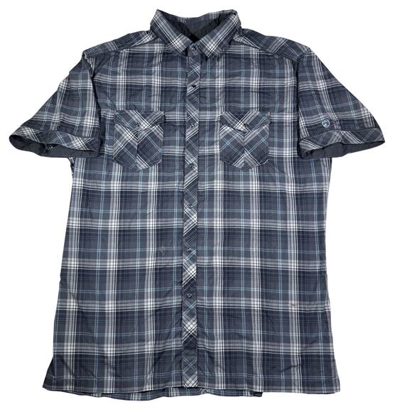 Kuhl Other - Kuhl Eluxur Short Sleeve Button Down Polyester Shirt Blue Men’s Size Large